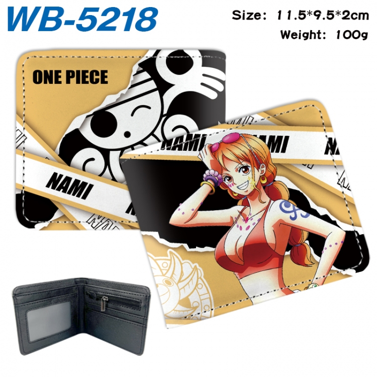 One Piece Animation color PU leather half fold wallet 11.5X9X2CM WB-5218A