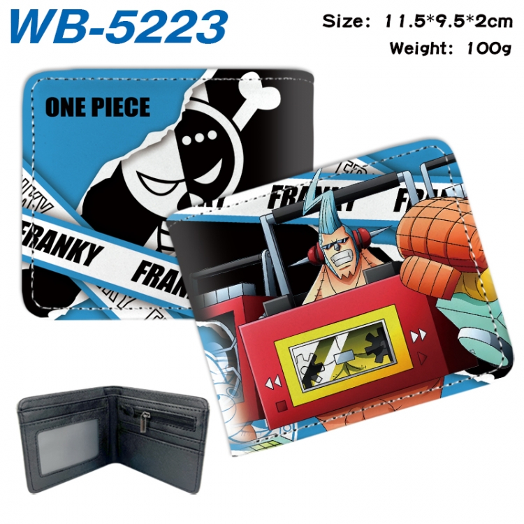 One Piece Animation color PU leather half fold wallet 11.5X9X2CM WB-5223A