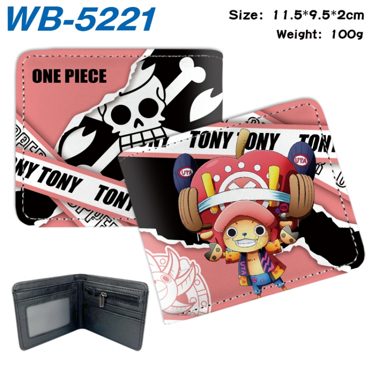 One Piece Animation color PU leather half fold wallet 11.5X9X2CM WB-5221A