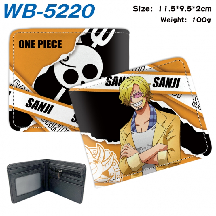 One Piece Animation color PU leather half fold wallet 11.5X9X2CM WB-5220A