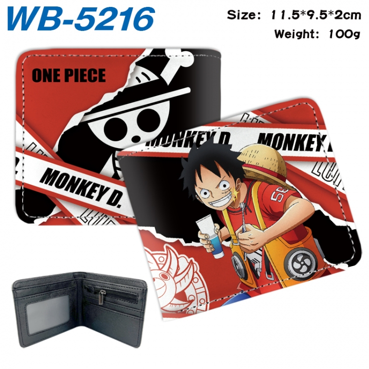 One Piece Animation color PU leather half fold wallet 11.5X9X2CM WB-5216A