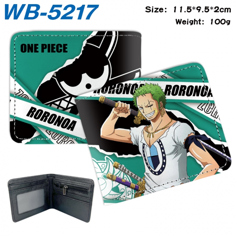 One Piece Animation color PU leather half fold wallet 11.5X9X2CM WB-5217A