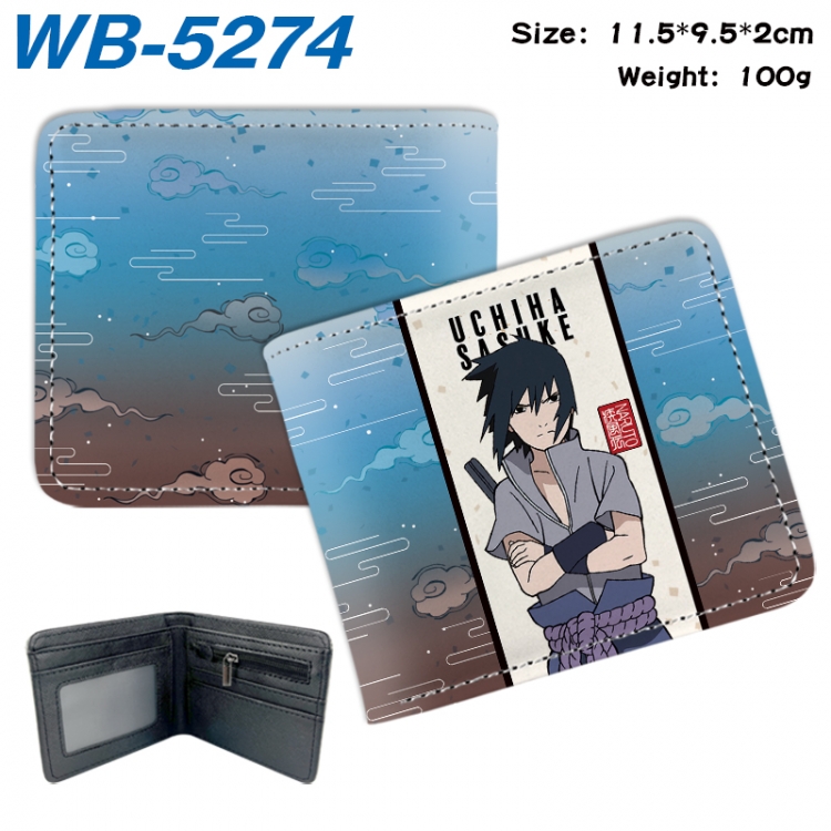 Naruto Animation color PU leather half fold wallet 11.5X9X2CM  WB-5274A