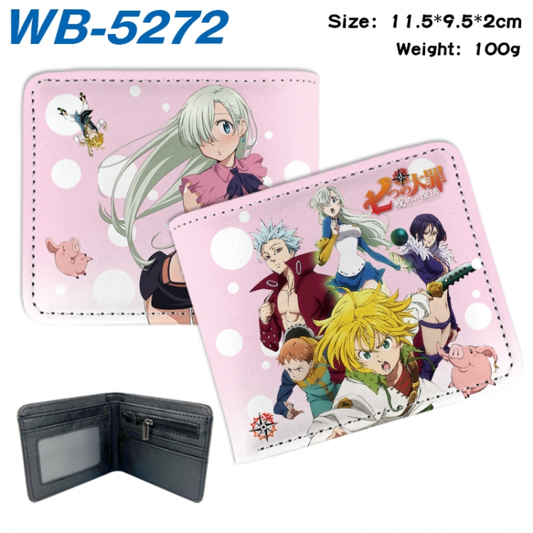 The Seven Deadly Sins Animation color PU leather half fold wallet 11.5X9X2CM WB-5272A