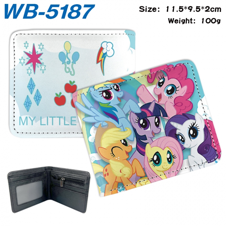 My Little Pony Animation color PU leather half fold wallet 11.5X9X2CM WB-5187A