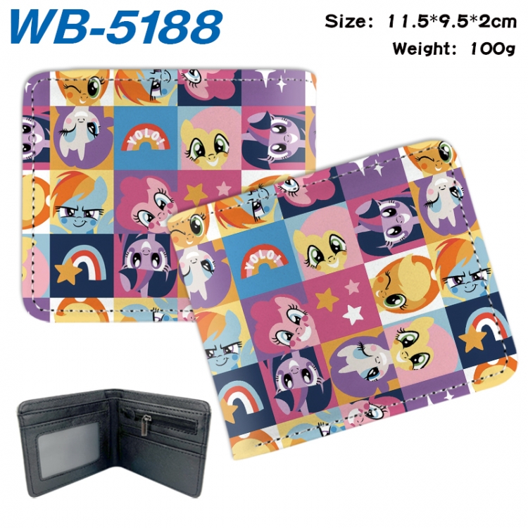 My Little Pony Animation color PU leather half fold wallet 11.5X9X2CM WB-5188A