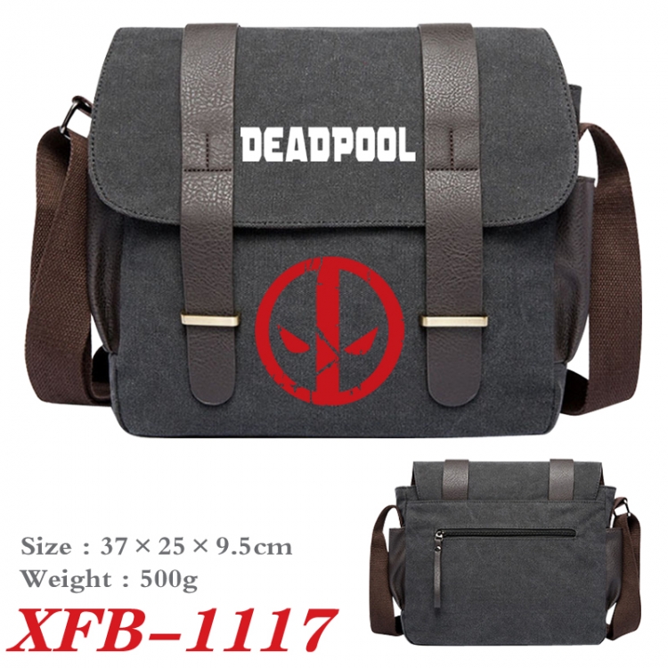 Deadpool Anime double belt new canvas shoulder bag single shoulder bag 37X25X9.5cm  XFB-1117