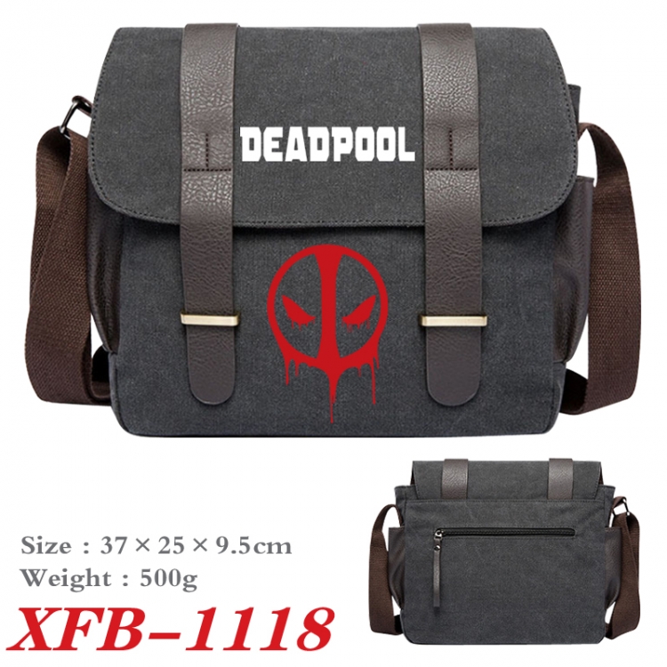 Deadpool Anime double belt new canvas shoulder bag single shoulder bag 37X25X9.5cm  XFB-1118