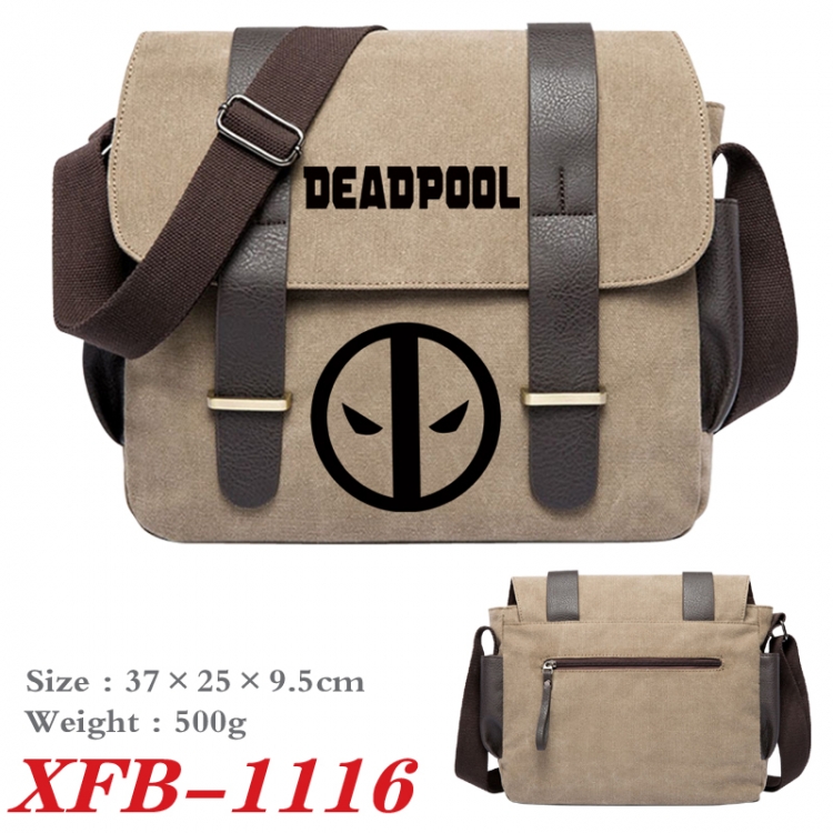 Deadpool Anime double belt new canvas shoulder bag single shoulder bag 37X25X9.5cm XFB-1116