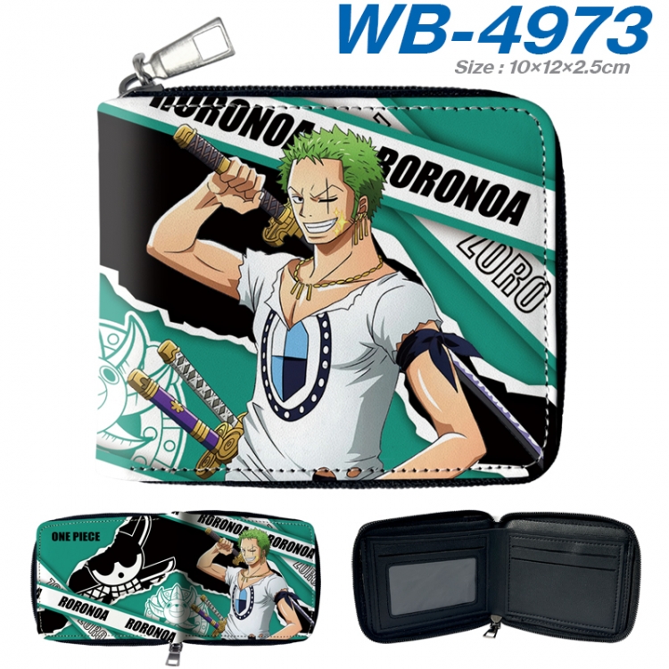 One Piece Anime Full Color Short All Inclusive Zipper Wallet 10x12x2.5cm WB-4973A