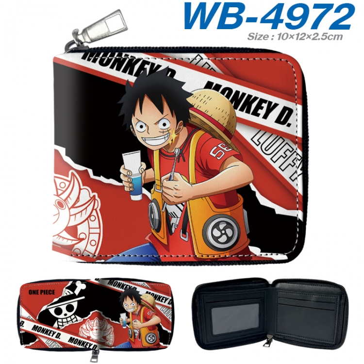One Piece Anime Full Color Short All Inclusive Zipper Wallet 10x12x2.5cm WB-4972A