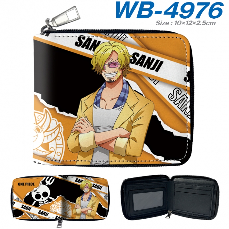 One Piece Anime Full Color Short All Inclusive Zipper Wallet 10x12x2.5cm WB-4976A
