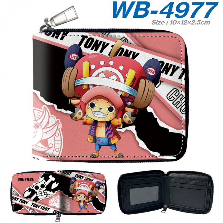 One Piece Anime Full Color Short All Inclusive Zipper Wallet 10x12x2.5cm WB-4977A