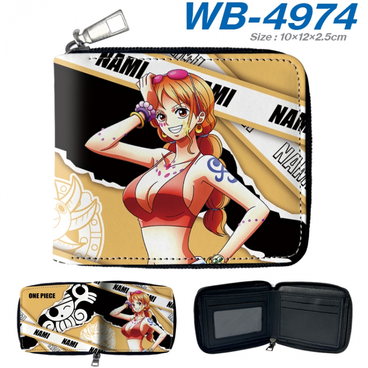 One Piece Anime Full Color Short All Inclusive Zipper Wallet 10x12x2.5cm WB-4974A
