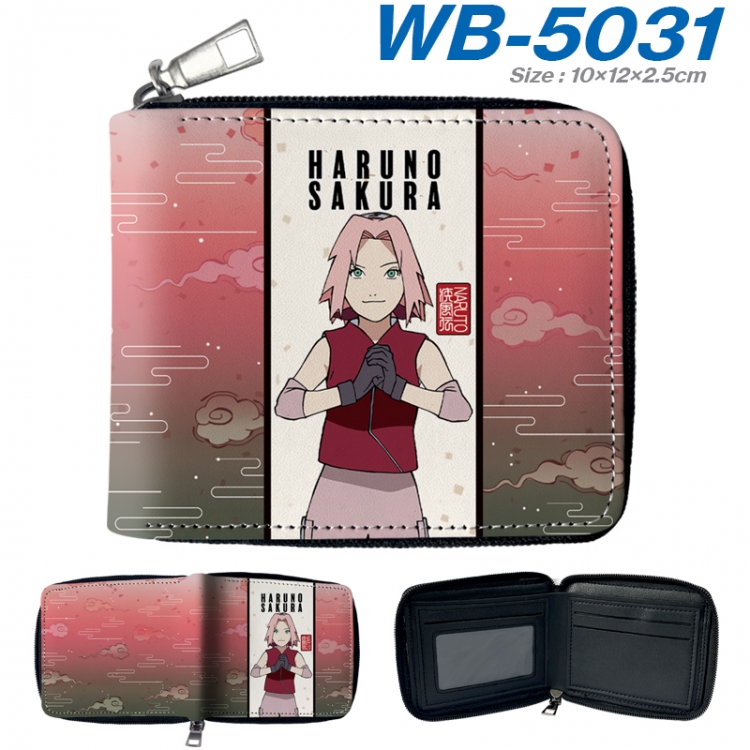 Naruto Anime Full Color Short All Inclusive Zipper Wallet 10x12x2.5cm WB-5031A