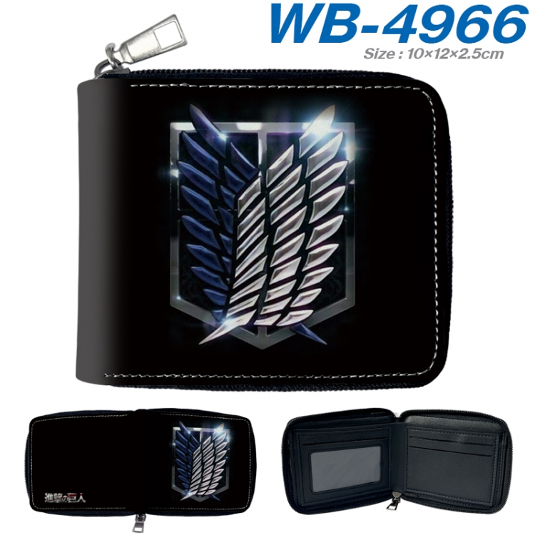 Shingeki no Kyojin Anime Full Color Short All Inclusive Zipper Wallet 10x12x2.5cm  WB-4966A