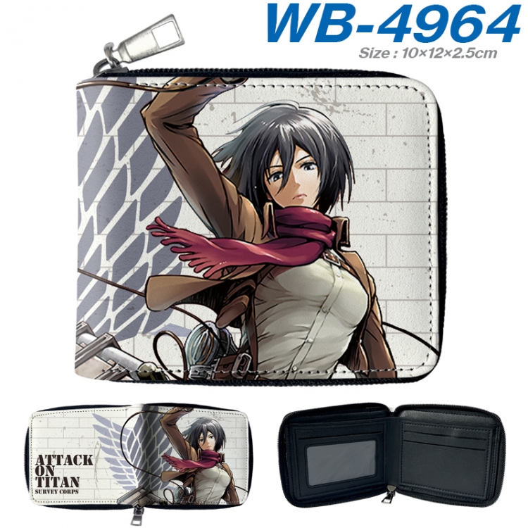 Shingeki no Kyojin Anime Full Color Short All Inclusive Zipper Wallet 10x12x2.5cm  WB-4964A