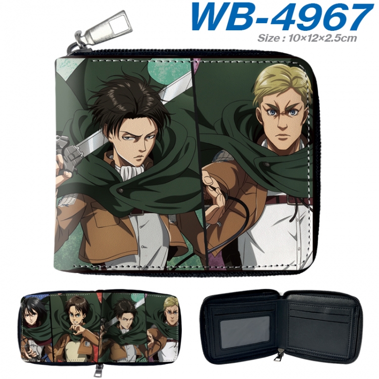 Shingeki no Kyojin Anime Full Color Short All Inclusive Zipper Wallet 10x12x2.5cm  WB-4967A