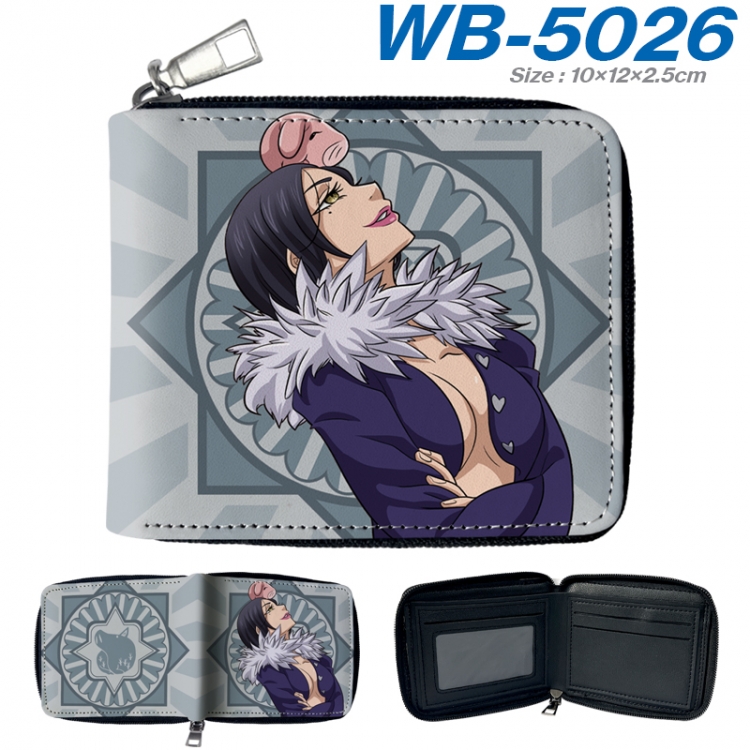 The Seven Deadly Sins Anime Full Color Short All Inclusive Zipper Wallet 10x12x2.5cm  WB-5026A