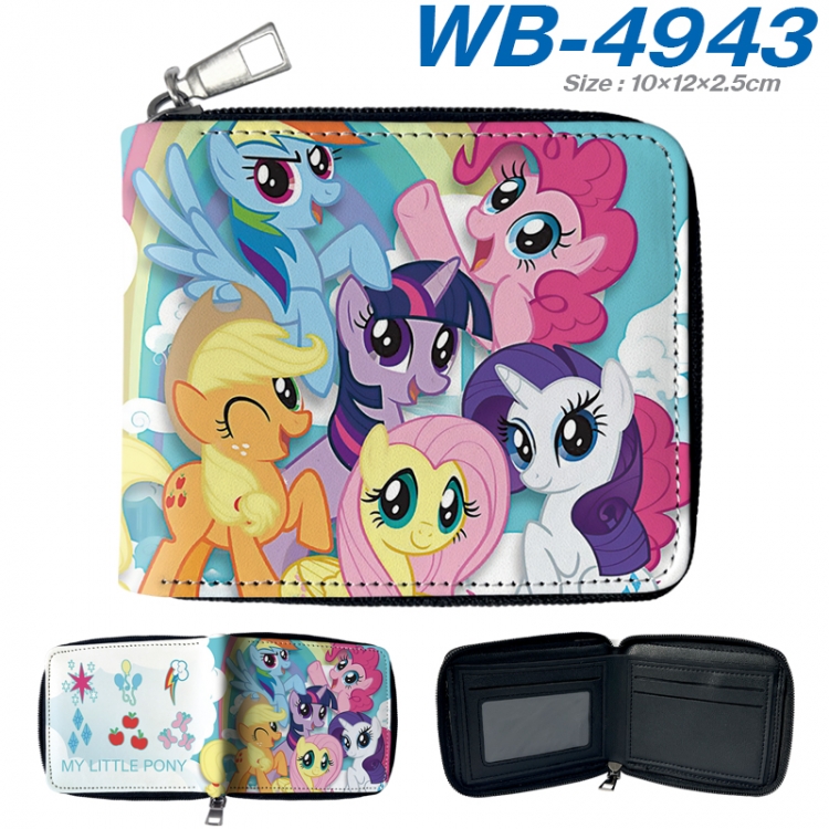 My Little Pony Anime Full Color Short All Inclusive Zipper Wallet 10x12x2.5cm WB-4943A