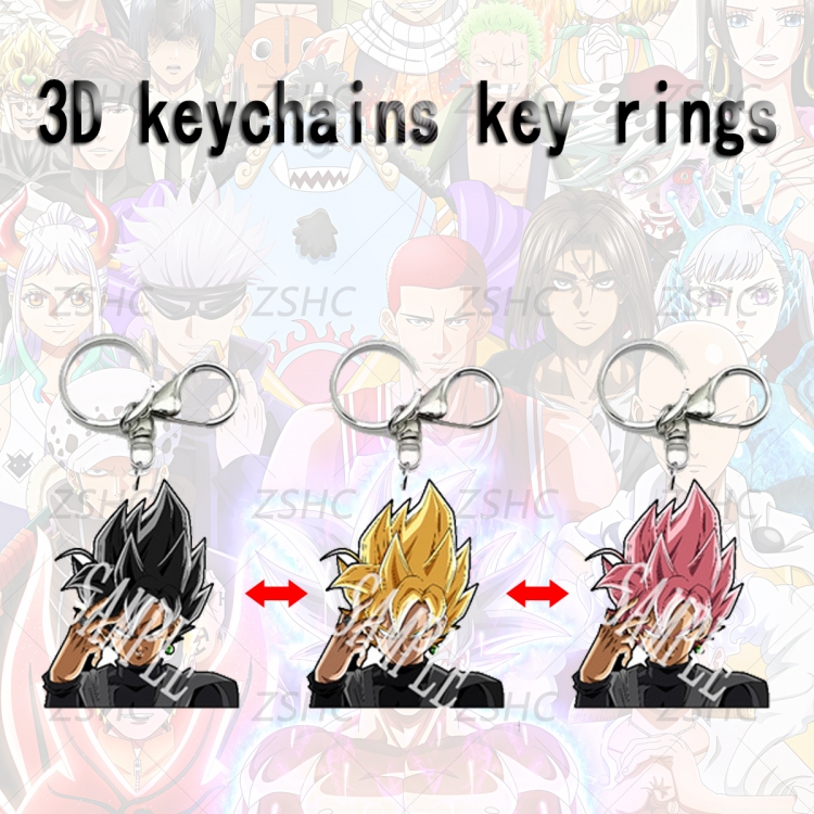DRAGON BALL 3D gradient acrylic keychain cardboard packaging 5-8CM  price for 5 pcs  K-DB04