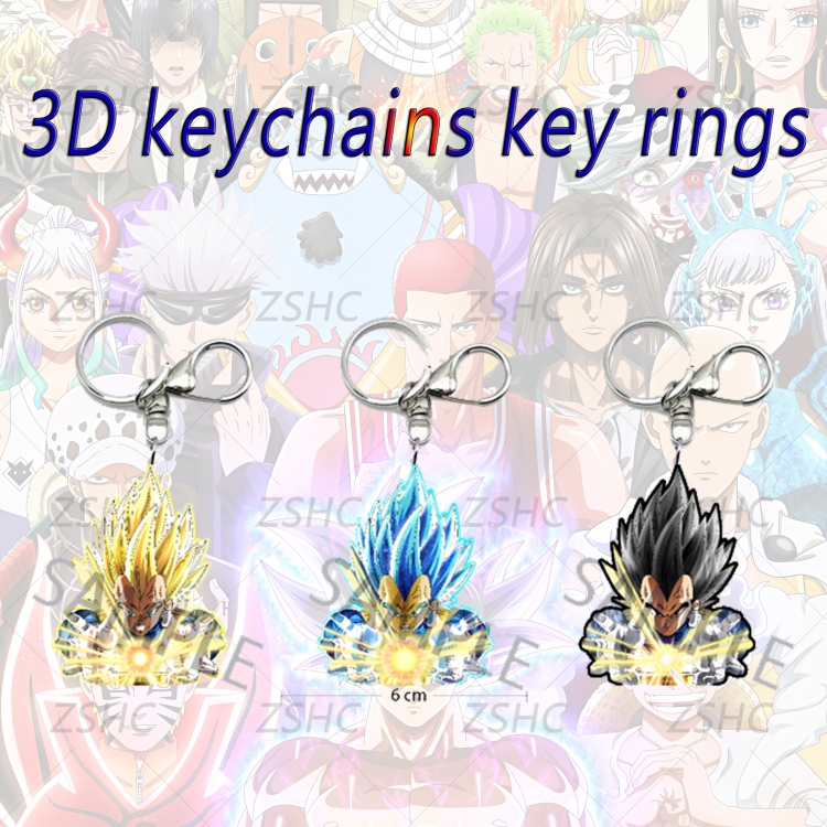 DRAGON BALL 3D gradient acrylic keychain cardboard packaging 5-8CM  price for 5 pcs  K-DB15