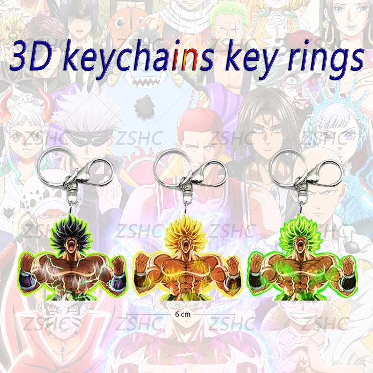 DRAGON BALL 3D gradient acrylic keychain cardboard packaging 5-8CM  price for 5 pcs K-DB09