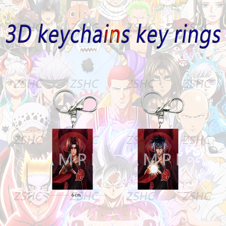 Naruto 3D gradient acrylic keychain cardboard packaging 5-8CM  price for 5 pcs  K-N51
