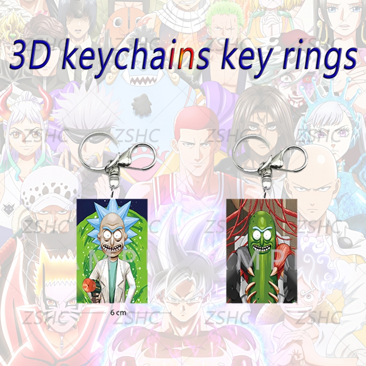 Pokemon 3D gradient acrylic keychain cardboard packaging 5-8CM  price for 5 pcs  K-RAM1