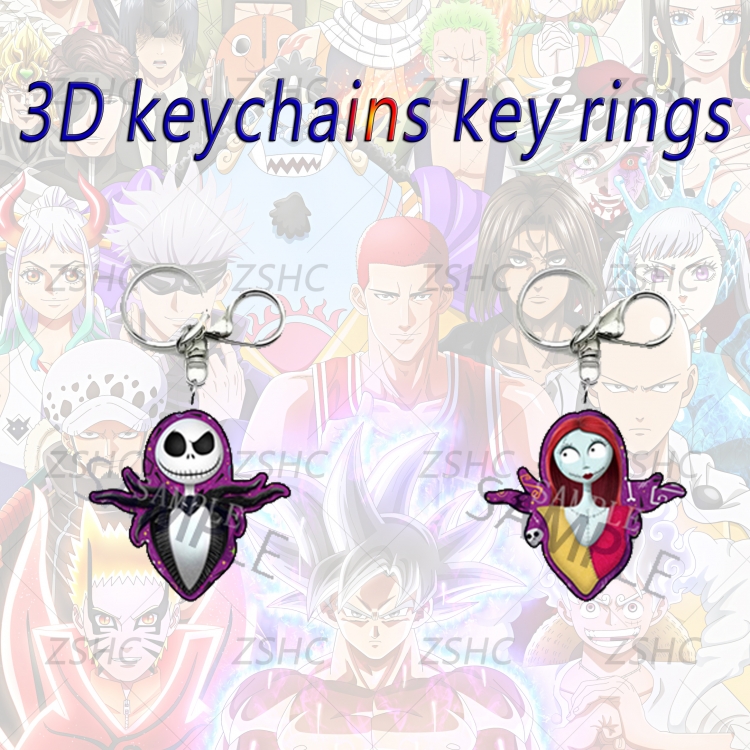 Halloween 3D gradient acrylic keychain cardboard packaging 5-8CM  price for 5 pcs