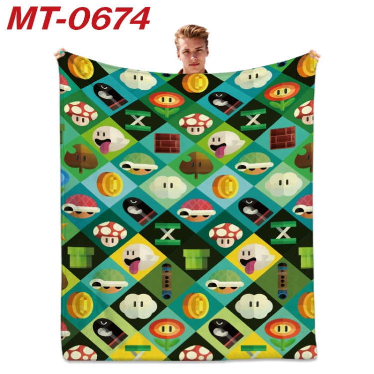 Super Mario  Anime flannel blanket air conditioner quilt double-sided printing 100x135cm  MT-0674