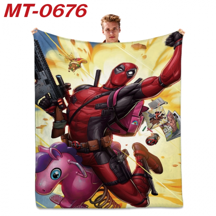 Deadpool  Anime flannel blanket air conditioner quilt double-sided printing 100x135cm  MT-0676