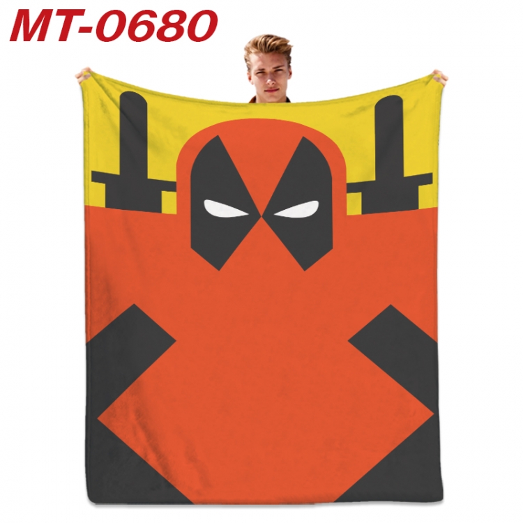 Deadpool  Anime flannel blanket air conditioner quilt double-sided printing 100x135cmMT-0680