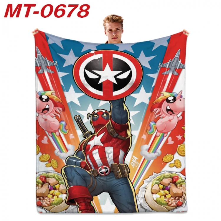Deadpool  Anime flannel blanket air conditioner quilt double-sided printing 100x135cm  MT-0678