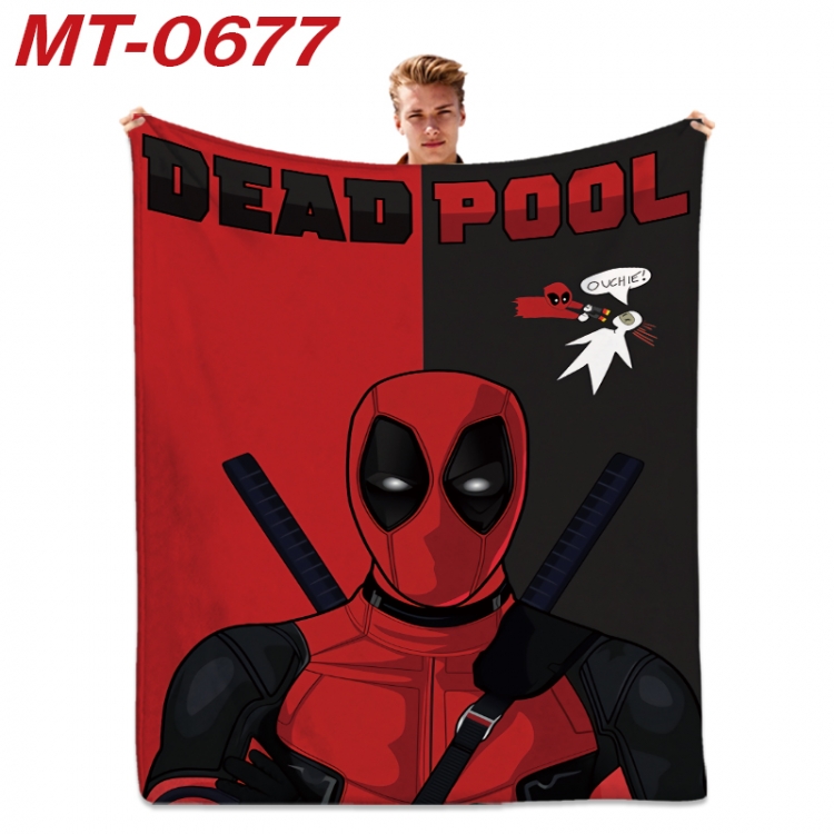 Deadpool  Anime flannel blanket air conditioner quilt double-sided printing 100x135cm  MT-0677