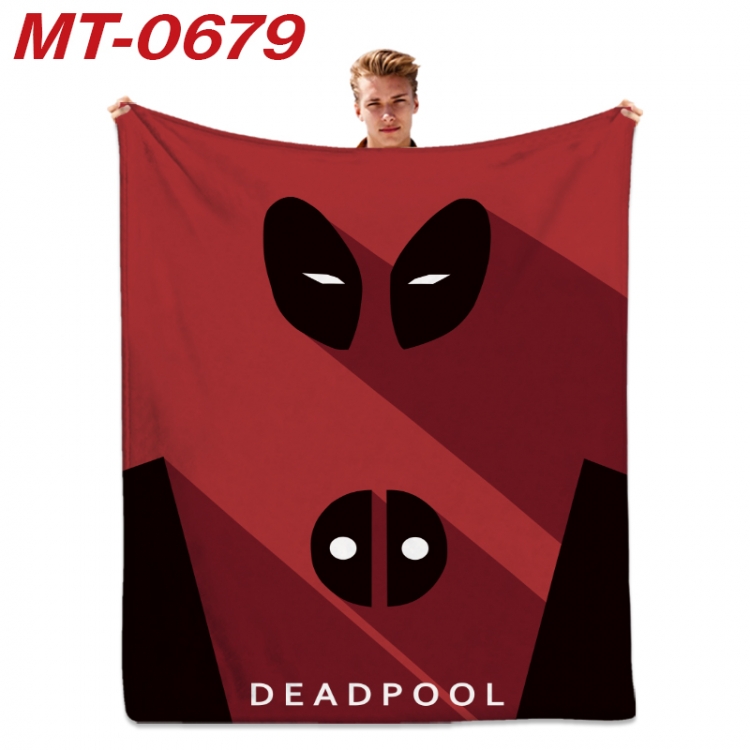 Deadpool  Anime flannel blanket air conditioner quilt double-sided printing 100x135cm  MT-0679