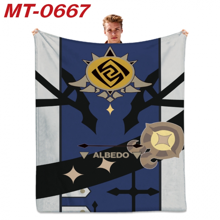 Genshin Impact  Anime flannel blanket air conditioner quilt double-sided printing 100x135cm MT-0667