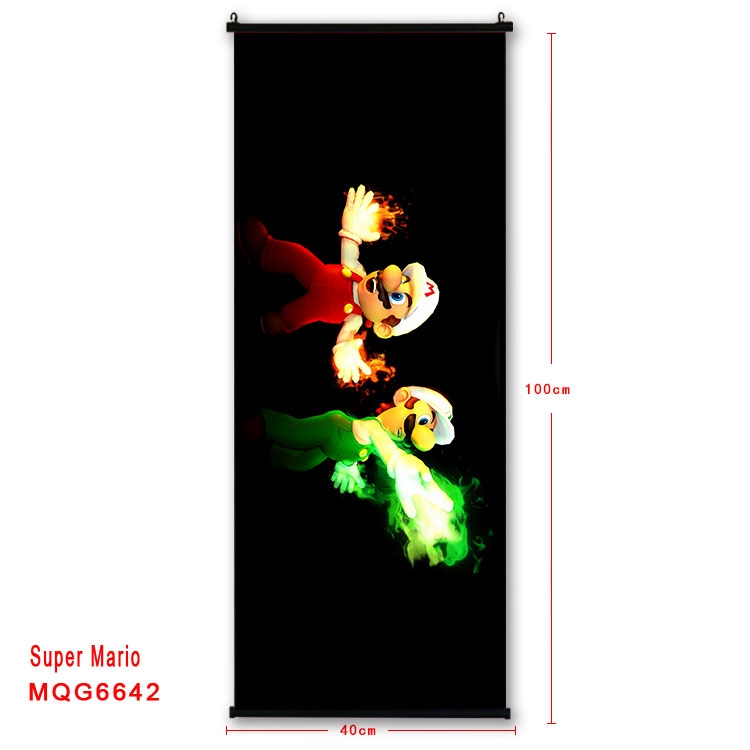 Super Mario  Anime black Plastic rod Cloth painting Wall Scroll 40X100CM MQG-6642