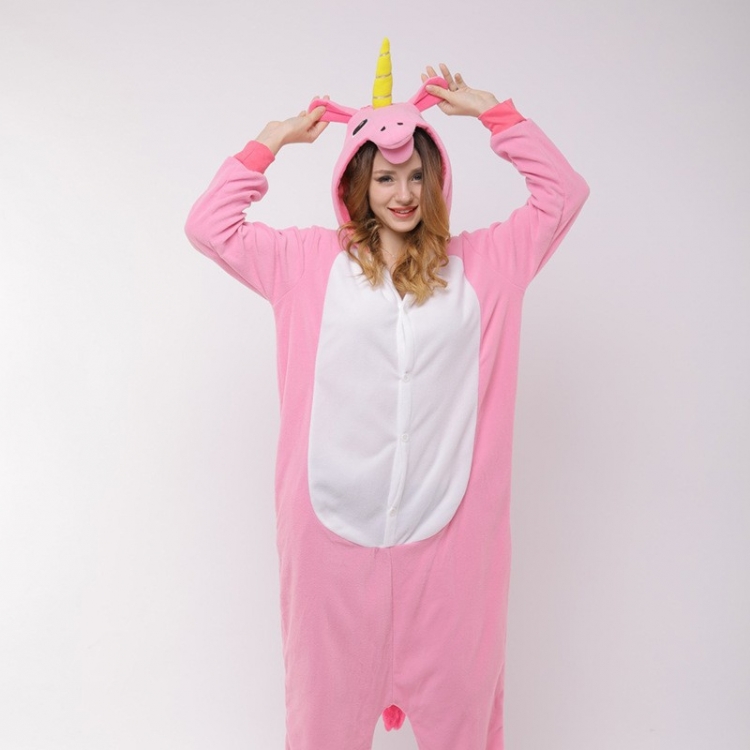 Unicorn  Animal cartoon series COS performance suit, fleece one piece pajamas from S to XL