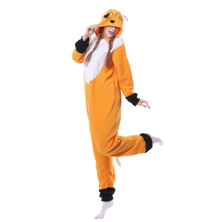 fox Animal cartoon series COS performance suit, fleece one piece pajamas from S to XL