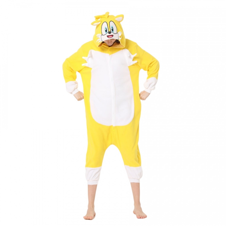 Sonic The Hedgehog Animal cartoon series COS performance suit, fleece one piece pajamas from S to XL