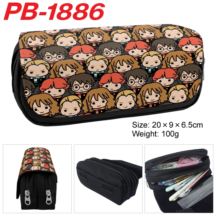 Harry Potter Anime double-layer pu leather printing pencil case 20x9x6.5cm PB-1886