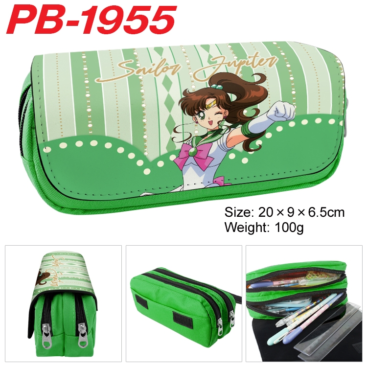 sailormoon Anime double-layer pu leather printing pencil case 20x9x6.5cm  PB-1955