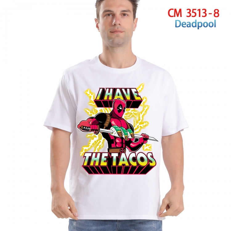 Deadpool  Printed short-sleeved cotton T-shirt from S to 4XL 3513-8
