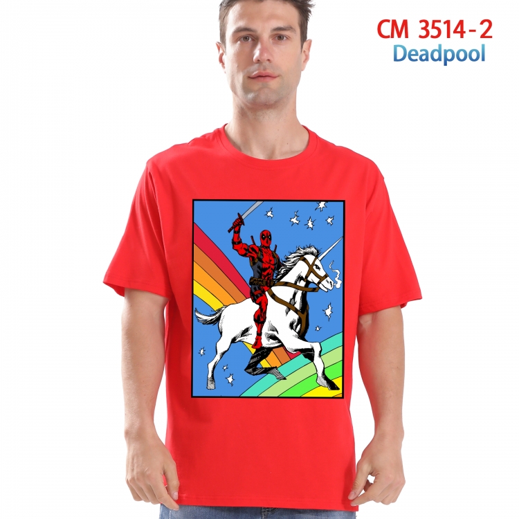 Deadpool  Printed short-sleeved cotton T-shirt from S to 4XL 3514-2