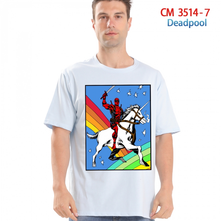Deadpool  Printed short-sleeved cotton T-shirt from S to 4XL 3514-7