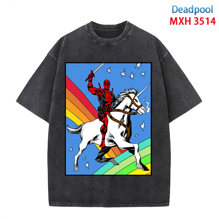 Deadpool Anime peripheral pure cotton washed and worn T-shirt from S to 4XL MXH-3514