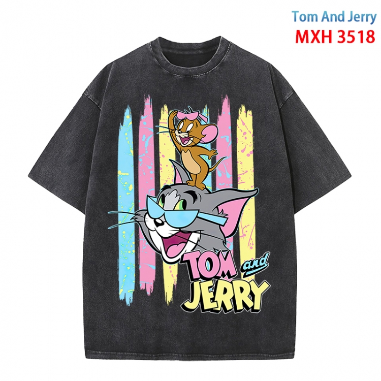 Tom and Jerry Anime peripheral pure cotton washed and worn T-shirt from S to 4XL MXH-3518