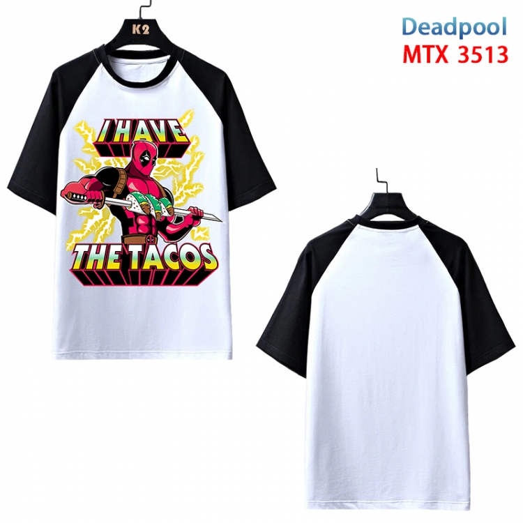 Deadpool Anime raglan sleeve cotton T-shirt from XS to 3XL MTX513