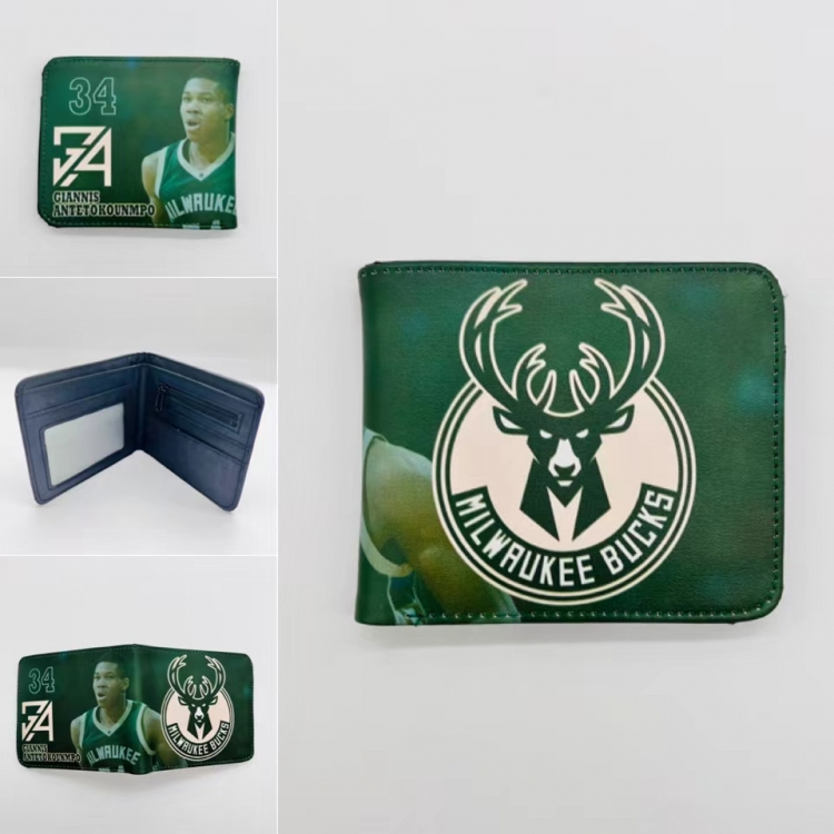 NBA Full color Two fold short card case wallet 11X9.5CM